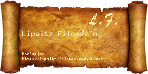 Lipsitz Filomén névjegykártya